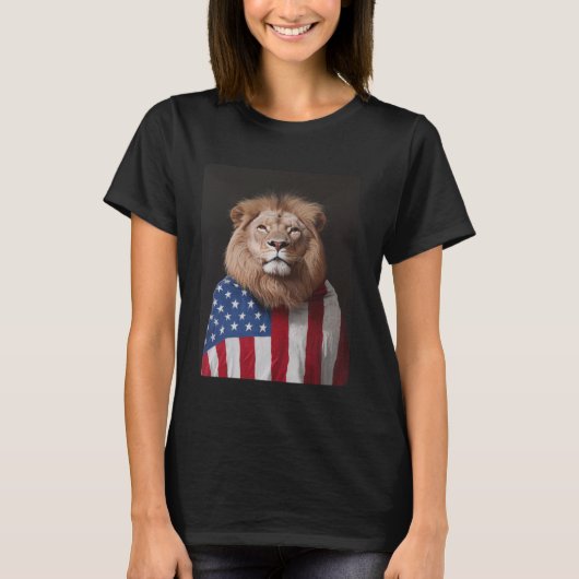 Lion Designer Verenigde Staten Amerikaanse Vlag Pa T-shirt (Voorkant)