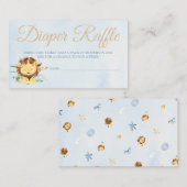 Lion Diaper Raffle Kaart Tickets voor Baby shower (Voorkant / Achterkant)