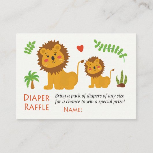 Lion Diaper Raffle Tickets (Voorkant)