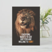 Lion die aan Succes wil Bedankkaart (Staand voorkant)