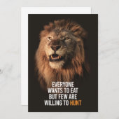 Lion die aan Succes wil Bedankkaart (Voorkant / Achterkant)