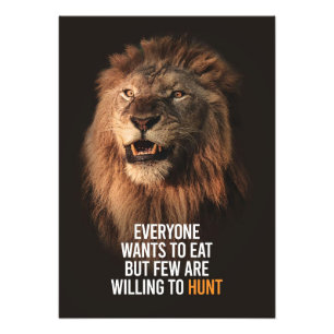 Lion die aan Succes wil Foto Afdruk