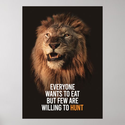 Lion die aan Succes wil Poster (Voorkant)