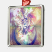 Lion Digital Art Metalen Ornament (Links)