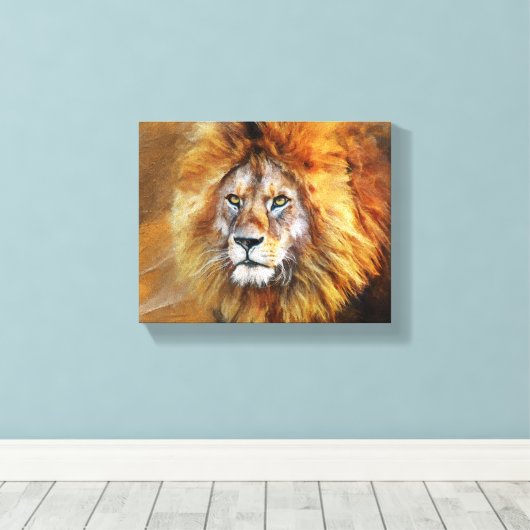 Lion Digital Oil Painting Canvas Afdruk (Insitu (Houten vloer))