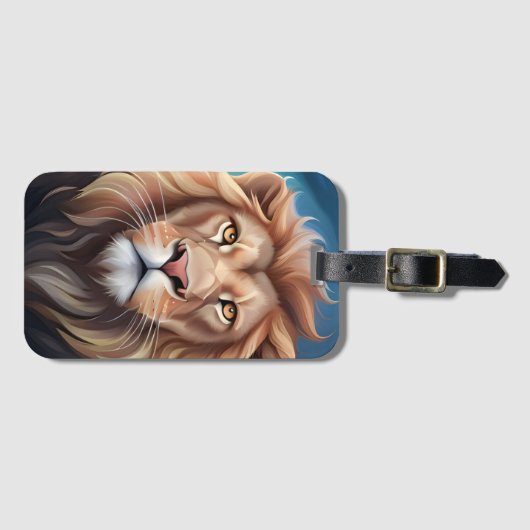 Lion Digitale Kunst Portret-56556 Bagagelabel (Voorkant (horizontaal))