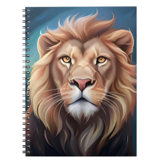 Lion Digitale Kunst Portret-56556 Notitieboek (Voorkant)