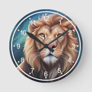 Lion Digitale Kunst Portret-56556 Ronde Klok