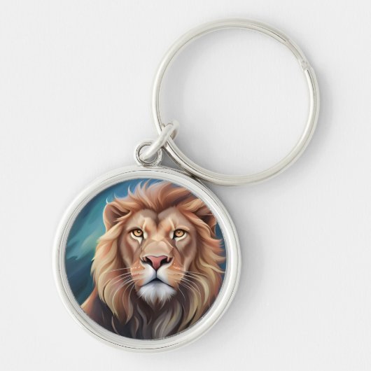 Lion Digitale Kunst Portret-56556 Sleutelhanger (Voorkant)