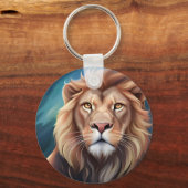 Lion Digitale Kunst Portret-56556 Sleutelhanger (Achterkant)