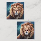 Lion Digitale Kunst Portret-56556 Vierkante Visitekaartje (Voorkant / Achterkant)