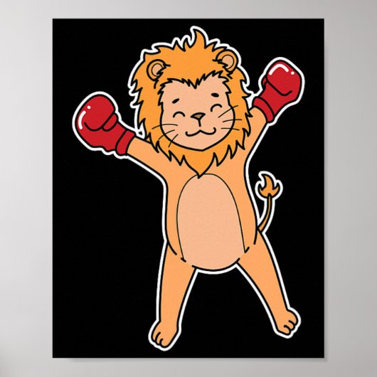 Lion doet aan boksen poster (Voorkant)