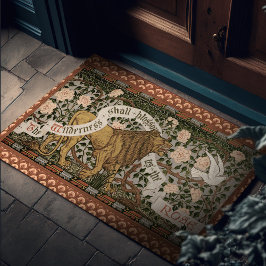 Lion Dove Wilderness Rozen Walter Crane Deurmat