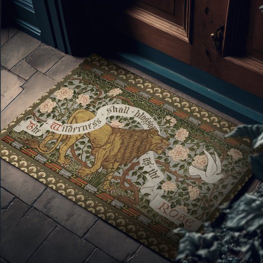 Lion Dove Wilderness Rozen Walter Crane Deurmat