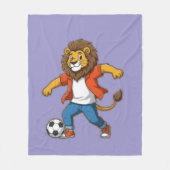 Lion Dribbling a Soccer Ball | Power, Skill & Cham Fleece Deken (Voorkant)