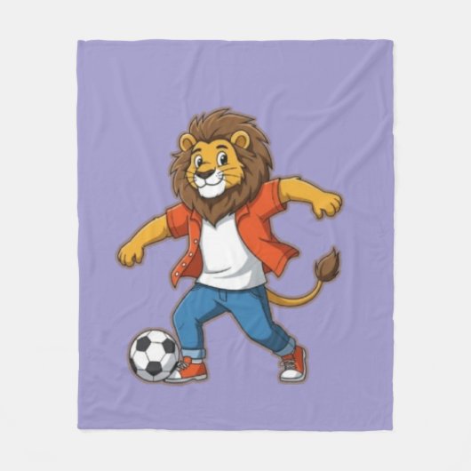 Lion Dribbling a Soccer Ball | Power, Skill & Cham Fleece Deken (Voorkant)