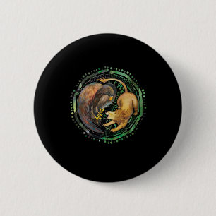 Lion Eagle Yin Yang China Harmony Meditation Gift Ronde Button 5,7 Cm