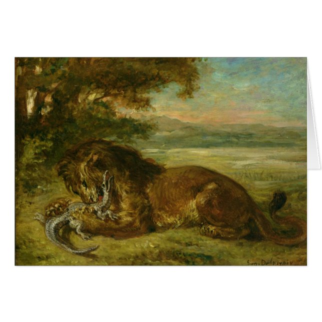 Lion en alligator, 1863 (Voorkant Horizontaal)