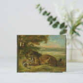 Lion en alligator, 1863 briefkaart (Staand voorkant)