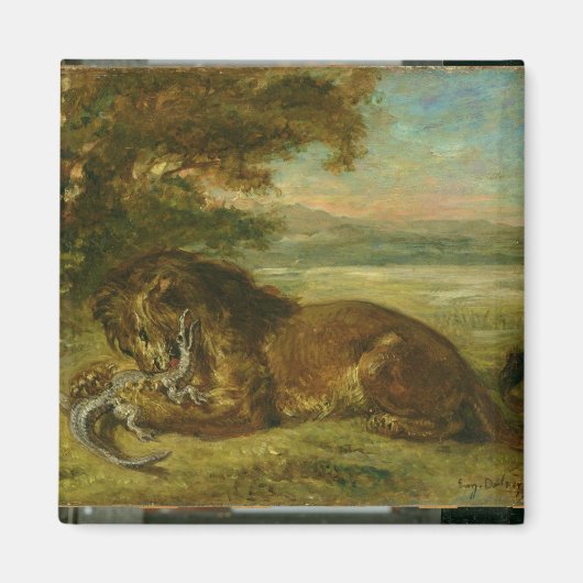 Lion en alligator, 1863 magneet (Voorkant)