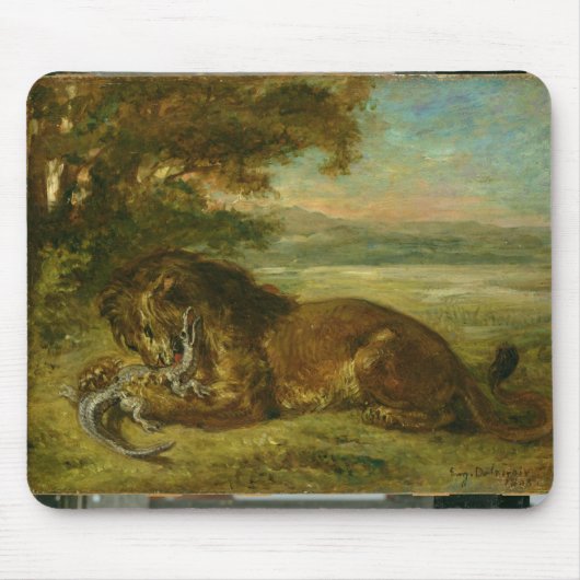 Lion en alligator, 1863 muismat (Voorkant)