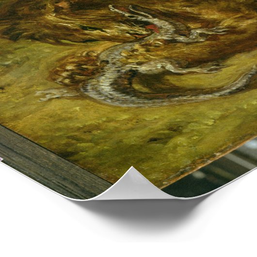 Lion en alligator, 1863 poster (Hoek)