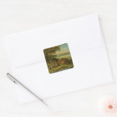 Lion en alligator, 1863 vierkante sticker (Envelop)