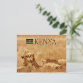 Lion en cub, Tsavo, Kenia Briefkaart (Staand voorkant)