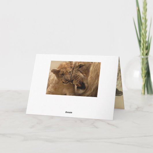 Lion en Cub Vaderdag Kaart (Achterkant)