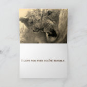 Lion en Cub Vaderdag Kaart (Binnen)