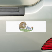 Lion en de Christelijke kunst van de Lamb Bumpersticker (Op auto)