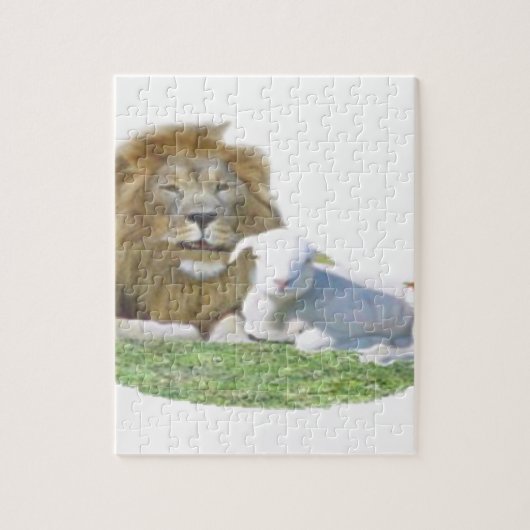 Lion en de Christelijke kunst van de Lamb Legpuzzel (Verticaal)