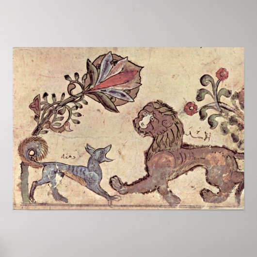 Lion en de Jackal Dimna van Kais Salman Poster (Voorkant)