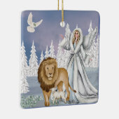Lion en de Lamb met Angel Keramisch Ornament (Rechts)