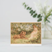 Lion en jong meisje briefkaart (Staand voorkant)