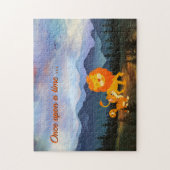 Lion en Kat Fantasy Fairy Tale Puzzle Legpuzzel (Verticaal)