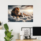 Lion en Lamb Art Poster (Thuiskantoor)