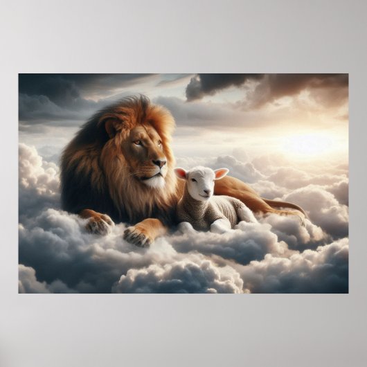 Lion en Lamb Art Poster (Voorkant)