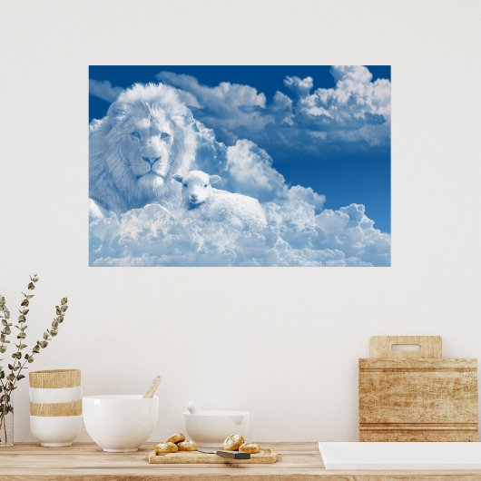 Lion en Lamb Art Poster (Keuken)