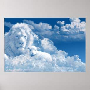 Lion en Lamb Art Poster