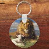 Lion en Lamb Basic Button Sleutelhanger (Voorkant)