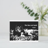Lion en Lamb Black en White Briefkaart (Staand voorkant)