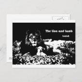 Lion en Lamb Black en White Briefkaart (Voorkant / Achterkant)