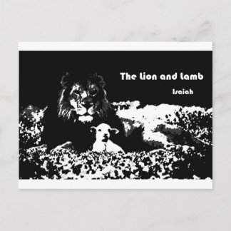 Lion en Lamb Black en White Briefkaart
