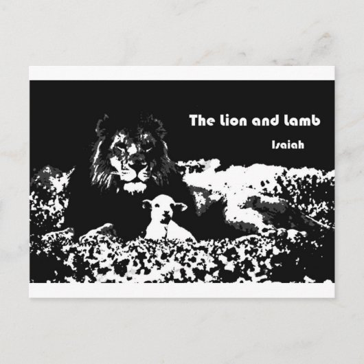 Lion en Lamb Black en White Briefkaart (Voorkant)