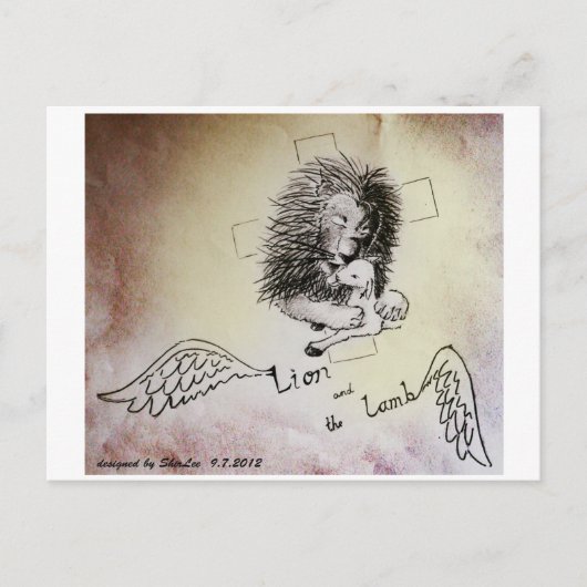 Lion en Lamb Briefkaart (Voorkant)
