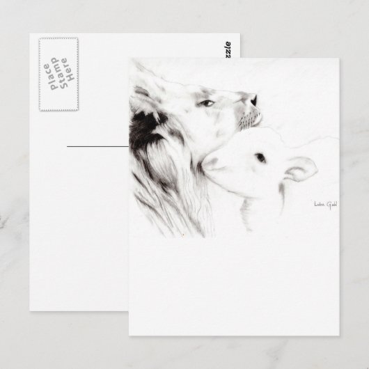 Lion en Lamb Briefkaart (Voorkant / Achterkant)