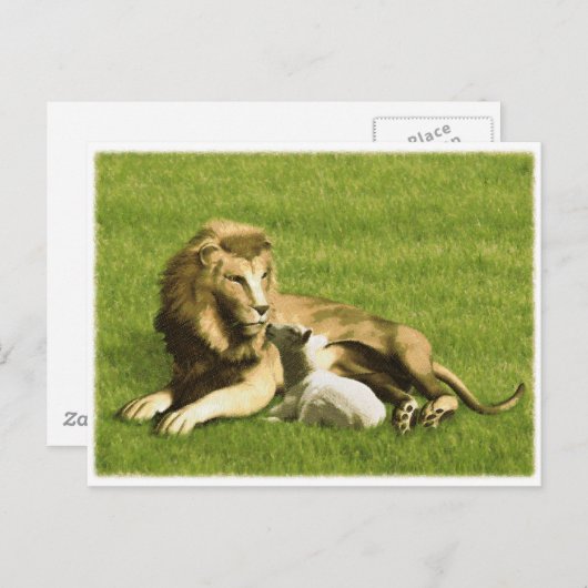 Lion en Lamb Briefkaart (Voorkant / Achterkant)