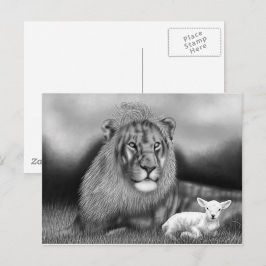 Lion en Lamb Briefkaart (Voorkant / Achterkant)