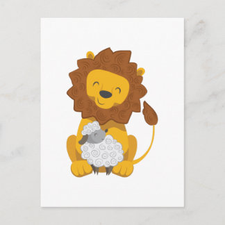 LION EN LAMB BRIEFKAART